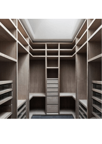 П-образная гардеробная комната в классическом стиле Павлодар